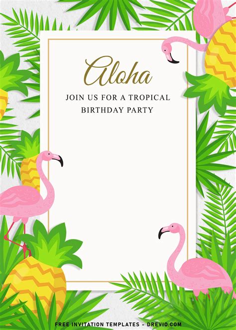 tropical birthday invitations|free tropical invitation template.